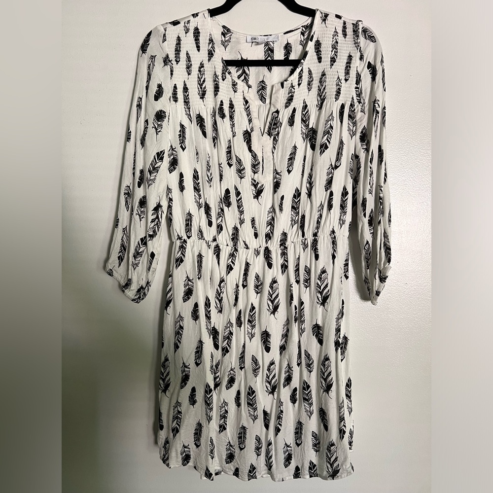 DR2 Feather Print Mini Dress. Size Small. Only worn once!
